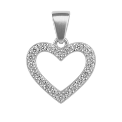 Dije Silueta de Corazón con Circonias Plata .925