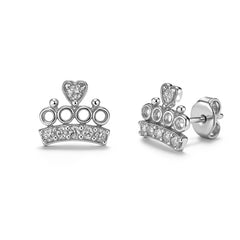 Broquel Estilo Corona con Corazoncito Circonias Plata .925