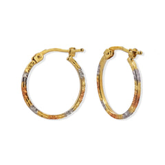 Arracada Florentino Martillada de 1.8cm Oro 10K