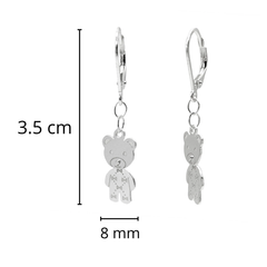 Arete Mediano de Oso Liso Plata .925