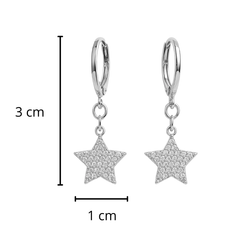Arete Mediano Estrella con Micro Circonias Plata .925