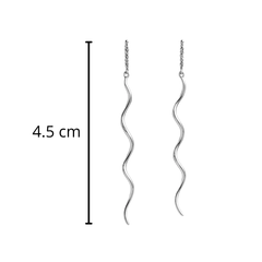 Arete Tipo Violador Ondulado Hecho a Mano Plata .925