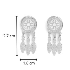 Arete Atrapa Sueños Grande con Circonias Plata .925