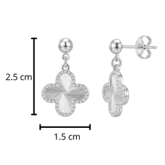 Arete Flor Mediano Inspirado Van C Diamantado Plata .925