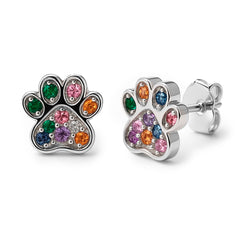 Broquel Huellita con Circonias Plata .925 con Rodio