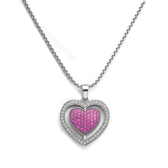 Collar Doble Corazón con Circonias Plata .925