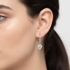 Huggies con Circonia Corazón Colgante Plata .925