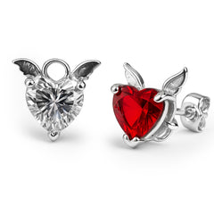 Broquel Conciencia en Forma de Corazon con Circonias Plata .925