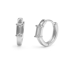 Huggies Chica con Circonia Baguette Plata .925