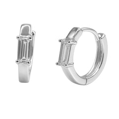 Huggies Chica con Circonia Baguette Plata .925