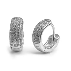 Huggies Ancha con Micro Circonias Plata .925