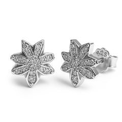 Broquel Florecita con Micro Circonias Plata .925 con Rodio