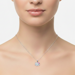 Dije Inspirado Kitty Micro Circonias Plata .925 con Rodio