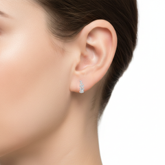 Huggies Hojas con Micro Circonias Plata .925