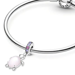 Charm Inspirado Pan 1:1 Tortuga de Mar Rosa Plata .925