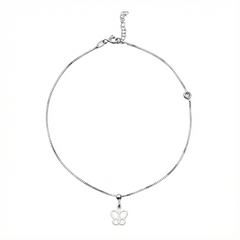 Tobillera Mariposa con Cadena Cubito Plata .925