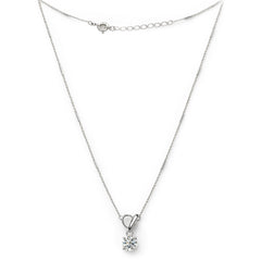 Collar Circonia de .8mm con Silueta de Circulos y Lineas Diamantadas Plata .925 con Rodio