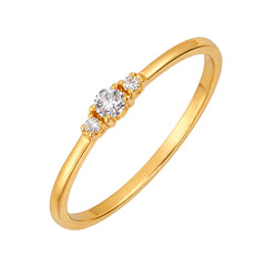 Anillo Solitario Circonia Oro 10K