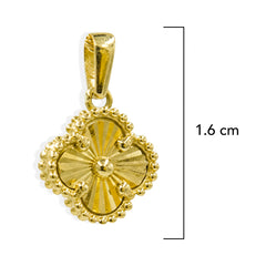 Dije Flor Inspirado Van C Diamantado de 1.6cm Oro 10K