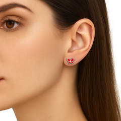 Broquel Economico Mariposa Grande Esmaltada Plata .925