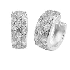Arracada Huggies Ancha con Circonias Plata .925