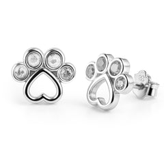 Broquel Huellita Grande con Circonias Plata .925 con Rodio