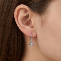 Huggies Mariposa Colgante con Multi Circonias Plata .925