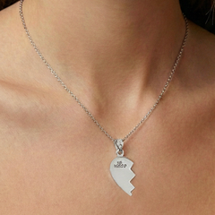 Dije Partido Dúo Corazón Liso de 2cm Plata .925