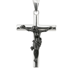 Dije Crucifijo Oxidado ó Negro Plata .925