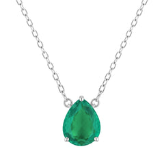 Collar Turmalina Paraiba Gota, Plata .925 con Rodio