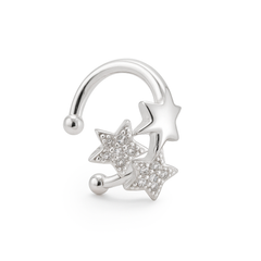 Grapa Estrella con Circonia Hecho a Mano Plata .925