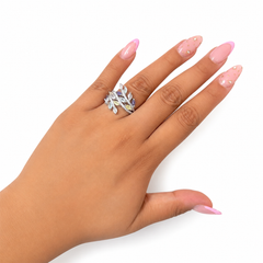 Anillo Circonia Ice Con Micro Circonias Plata .925 Con Baño De Rodio