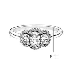 Anillo Inspirado Pan 1:1 3 Circonias Plata .925