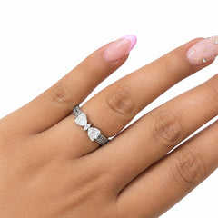 Anillo Pan 1:1 Moño de Circonias con Doble Banda, Plata .925