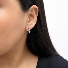 Arete Trepador Con Circonias Hecho 1.8Cm Plata .925