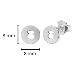 Arete Broquel Inspirado Osos 1.1 Lisos Plata .925