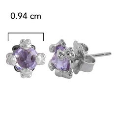 Broquel Inspirado Oso 1.1 Circonias, Montadora de Uñas en forma de Oso Plata .925 con Rodio