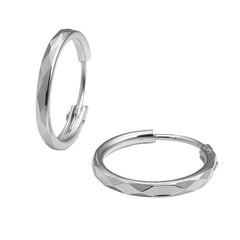 Arracada de Tubo Diamantada de 1.5cm Plata .925