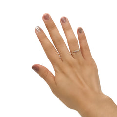 Anillo Solitario con Micro Circonias Rosas Oro 10K