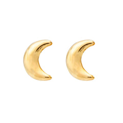 Broquel Arete Luna Lisa Chica Oro 10k con Bolita