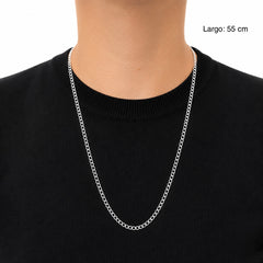 Cadena Cubana 4mm Abierta Plata .925