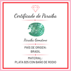 Aretes Turmalina Paraiba Gota Chica con Circonia, Plata .925 con Rodio