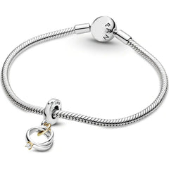 Charm Inspirado Pan 1:1 Anillos de Compromiso, Plata .925