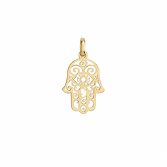 Dije Mano de Fatima Calada 1.9cm Oro 10K