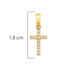 Dije Cruz con Micro Circonias 1.8 cm Oro 10K