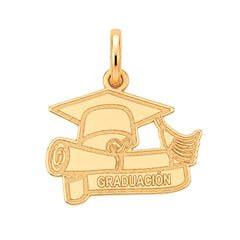 Dije Birrete con Diploma Grabado Oro 10K