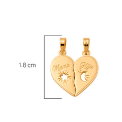 Dije Dúo Corazón Mamá e Hija Oro 10K