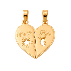 Dije Dúo Corazón Mamá e Hija Oro 10K