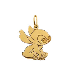 Dije Stitch Sentado Láser Oro 10K