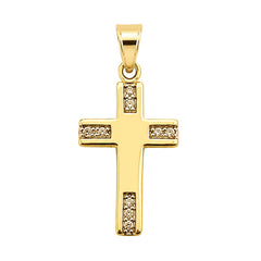 Dije Cruz con Micro Circonias 2.2 cm Oro 10K